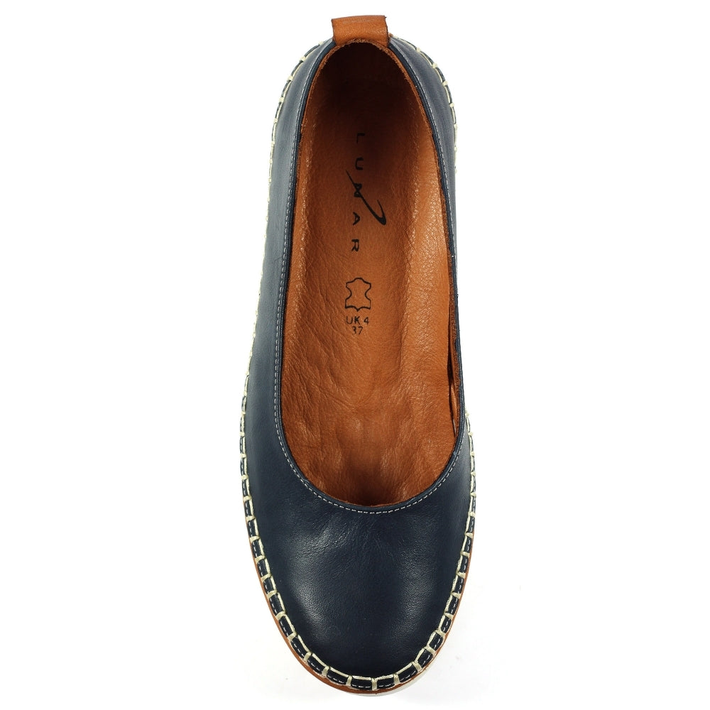 Lunar Dove Women's Slip On Leather Pump Navy