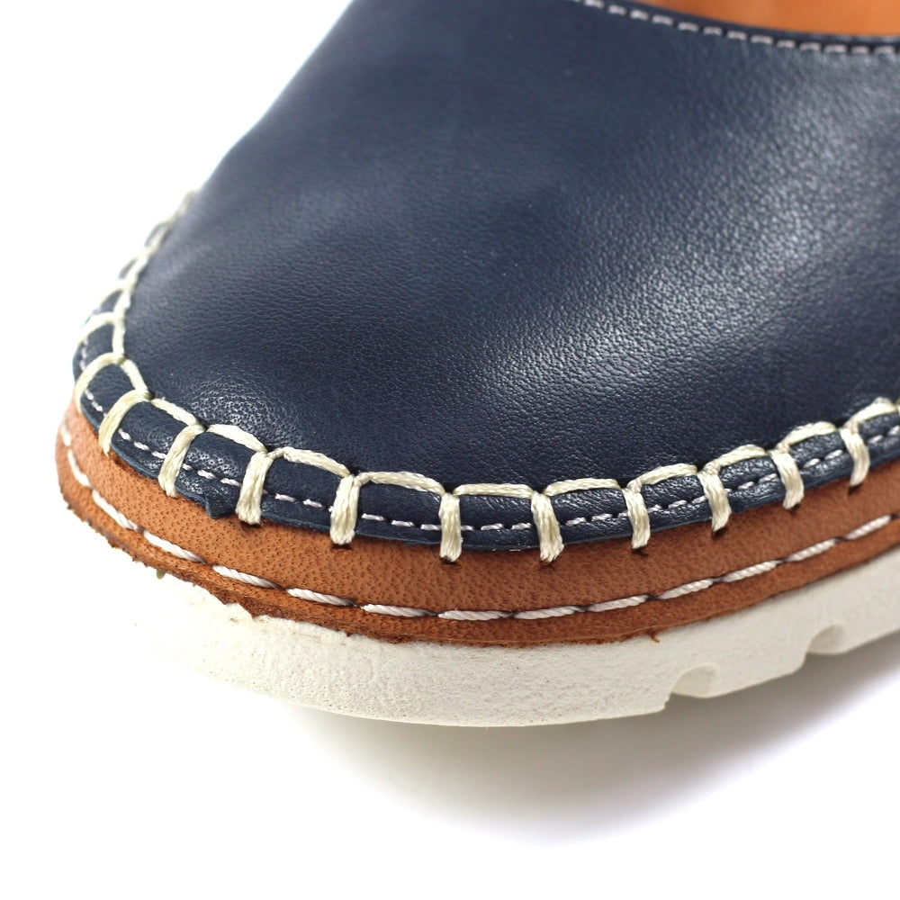 Lunar Dove Women's Slip On Leather Pump Navy