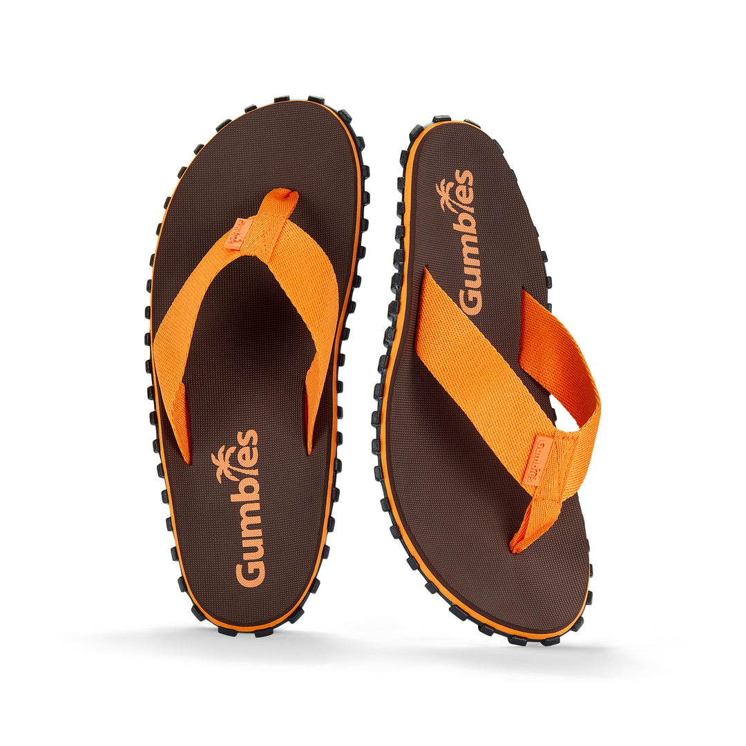 Gumbies Duckbill Men's Recycled Rubber Flip Flop Brown/Orange