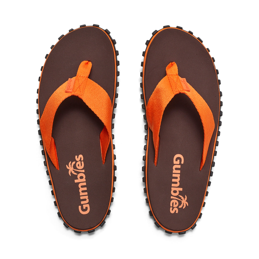 Gumbies Duckbill Men's Recycled Rubber Flip Flop Brown/Orange