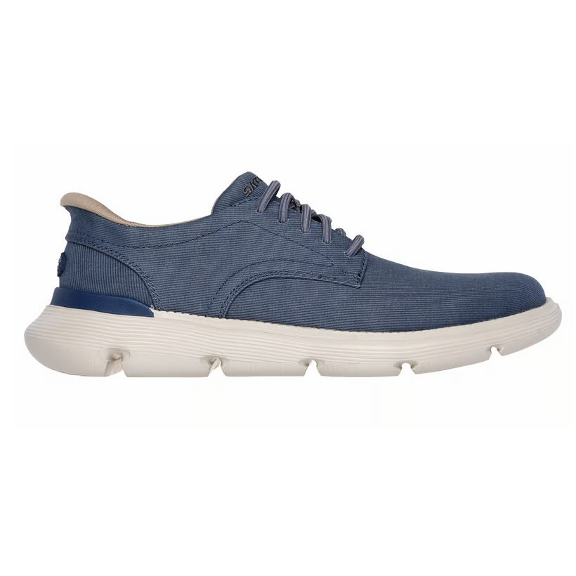 Skechers Garza Clive Men's Lightweight Lace Up Slip-In Canvas Trainer Blue