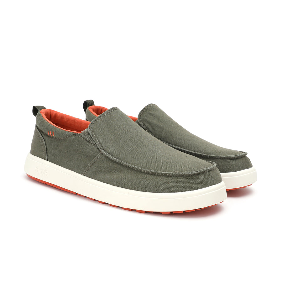 Walk In Pitas Ischia Men's Lightweight Hi-Grip Slip On Loafer Khaki