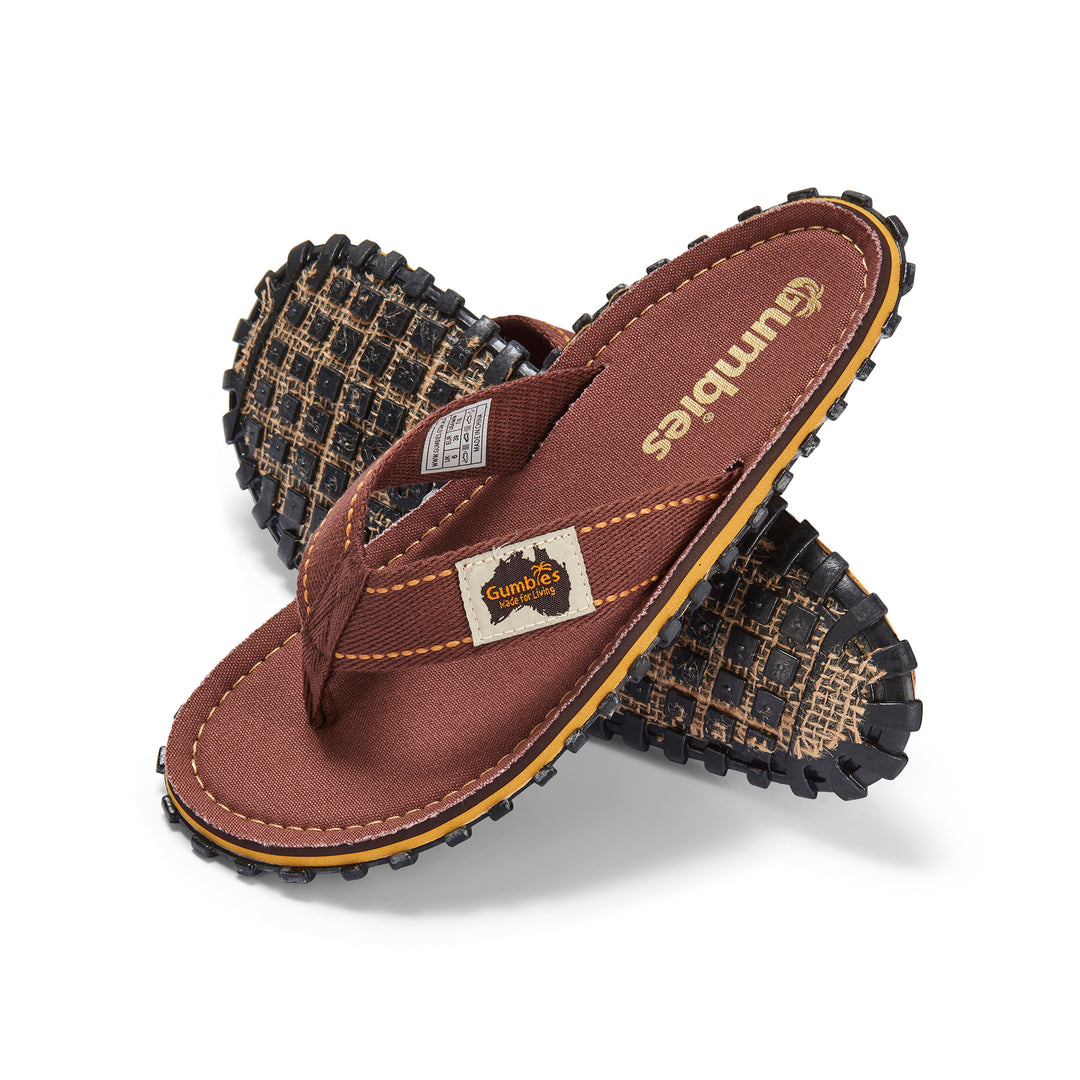 Gumbies Islander Men's Recycled Rubber Flip Flop Classic Brown
