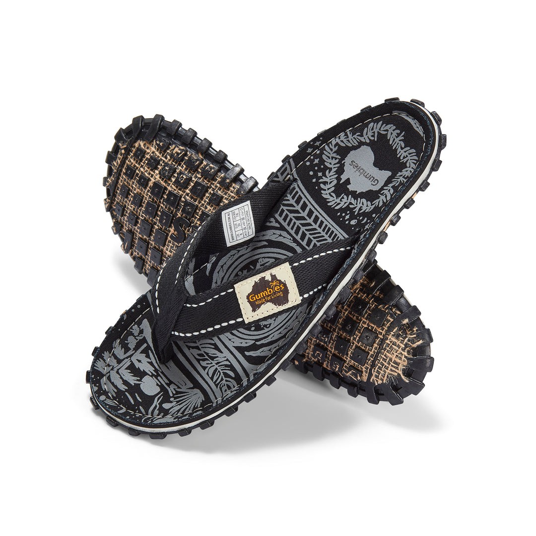 Gumbies Islander Women's Recycled Rubber Flip Flop Midnight Black