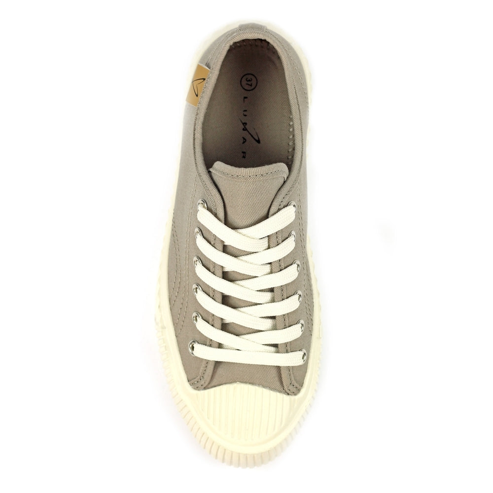 Lunar Jayne II Women's Chunky Sole Pump Canvas Trainer Taupe