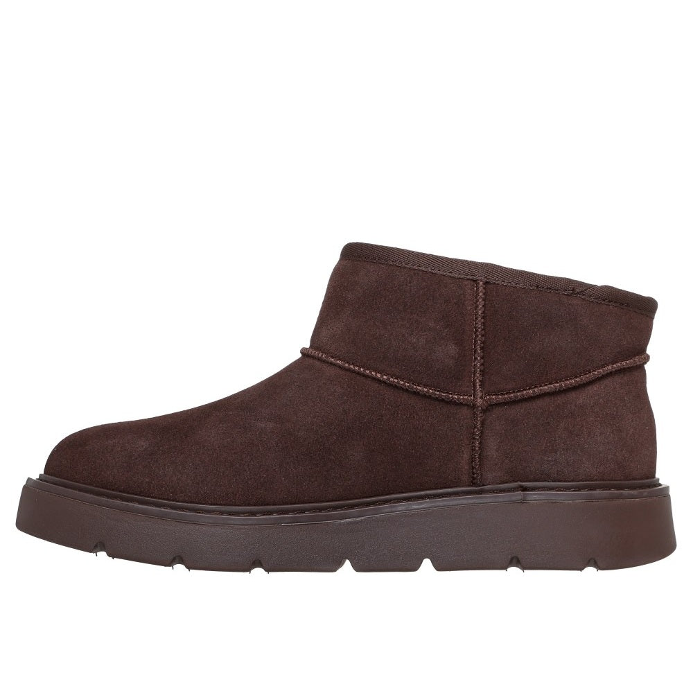 Skechers Keepsakes Cozy Mini Slip In Memory Foam Ankle Boot Chocolate