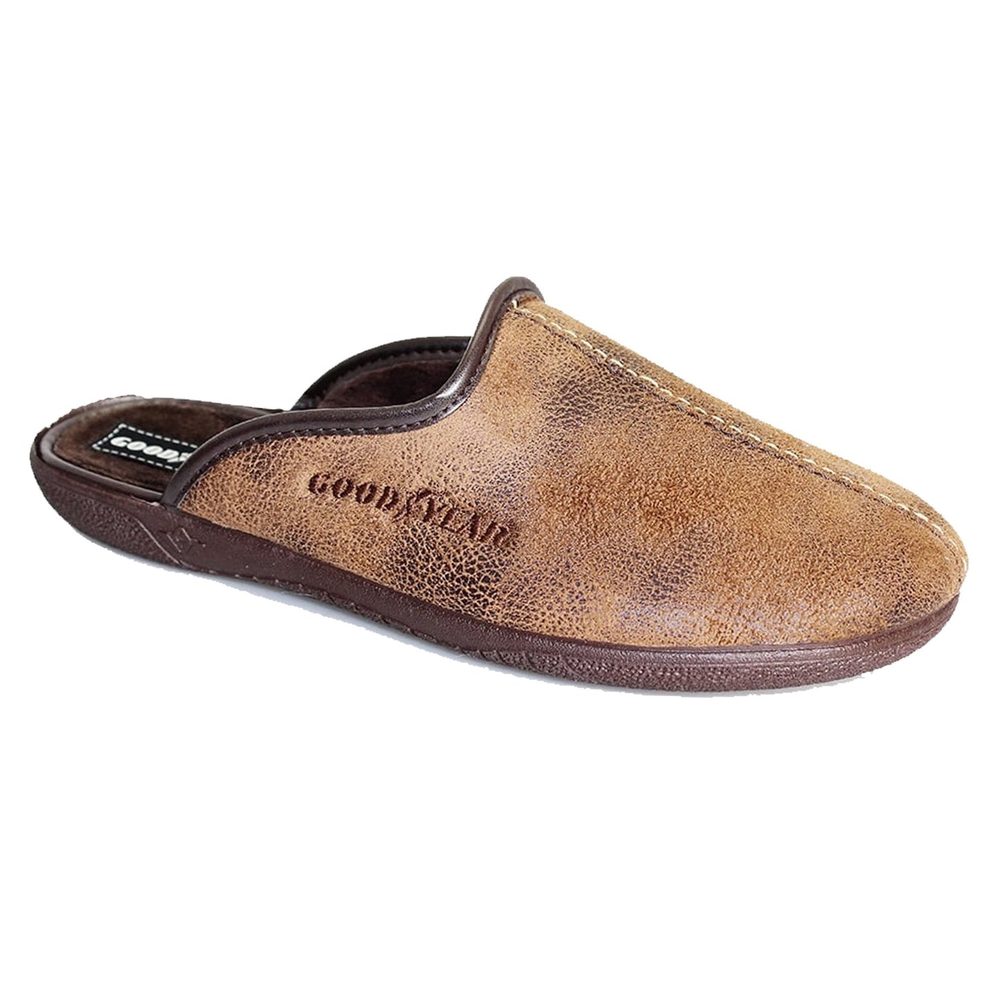 Goodyear Tees Men's Mule Slipper Distressed Brown
