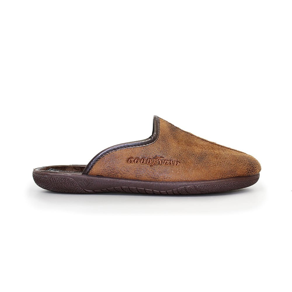 Goodyear Tees Men's Mule Slipper Distressed Brown