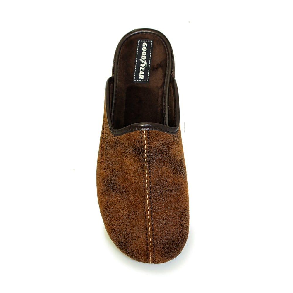 Goodyear Tees Men's Mule Slipper Distressed Brown