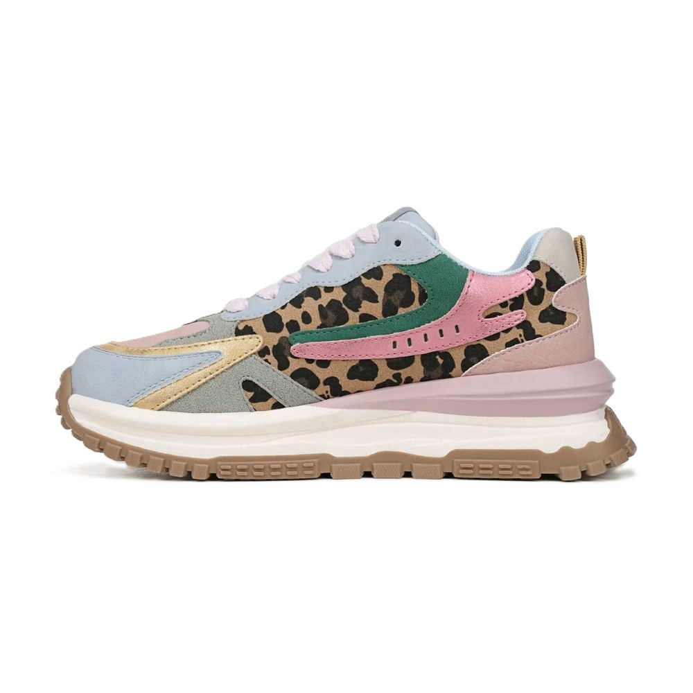 Blowfish Malibu Leo Women's Retro Funky Lace Up Trainer Cloud Blue / Leopard