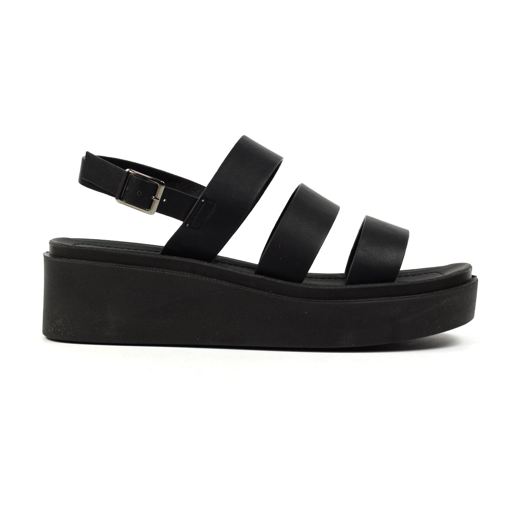 Lunar Lipstick Women's Chunky Sole Summer Sandal Black
