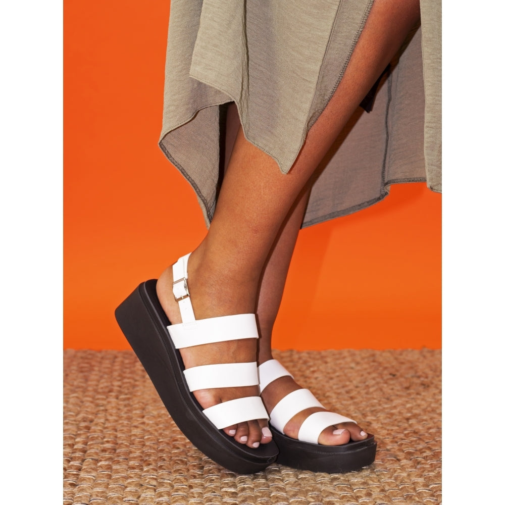 Lunar Lipstick Women's Chunky Sole Summer Sandal White