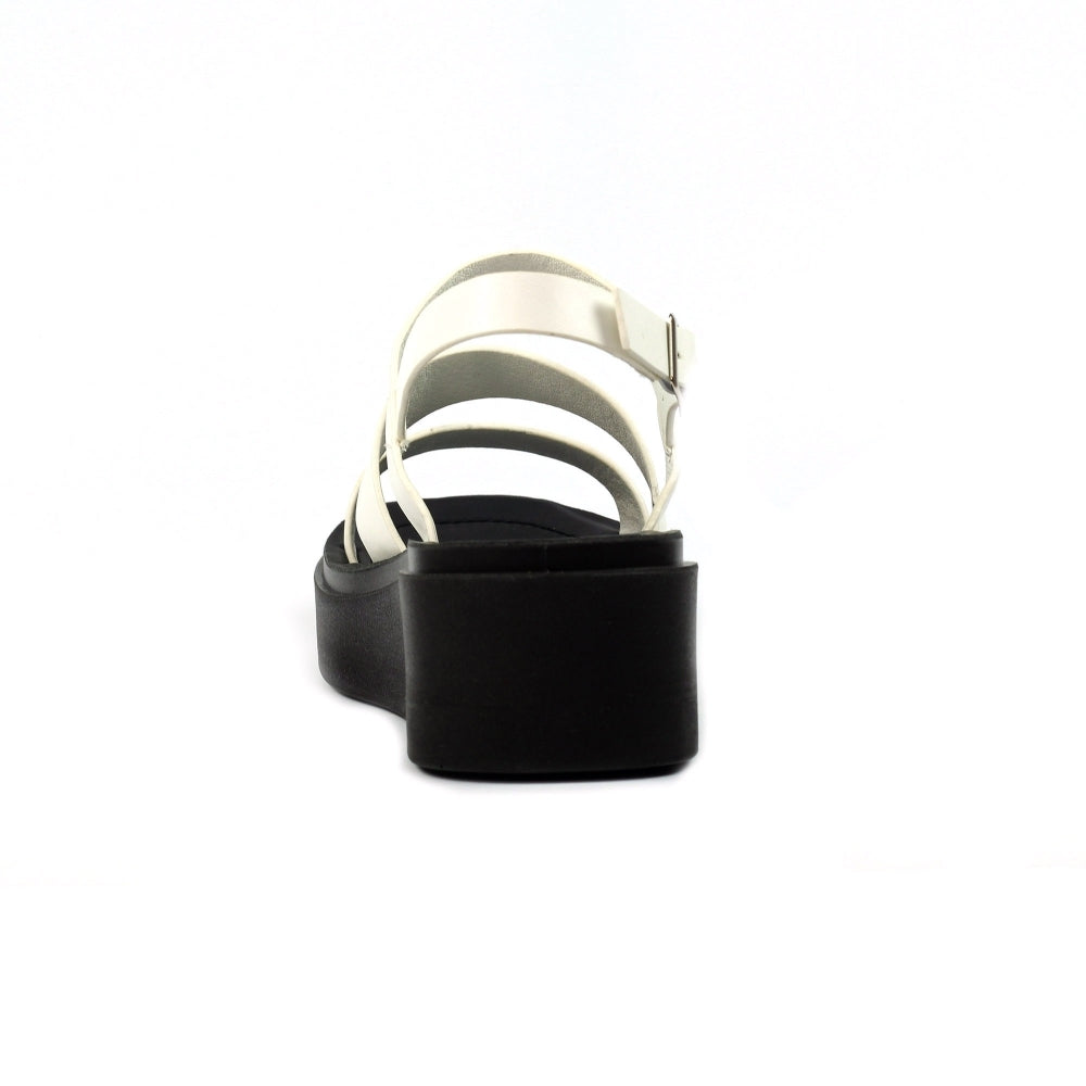 Lunar Lipstick Women's Chunky Sole Summer Sandal White