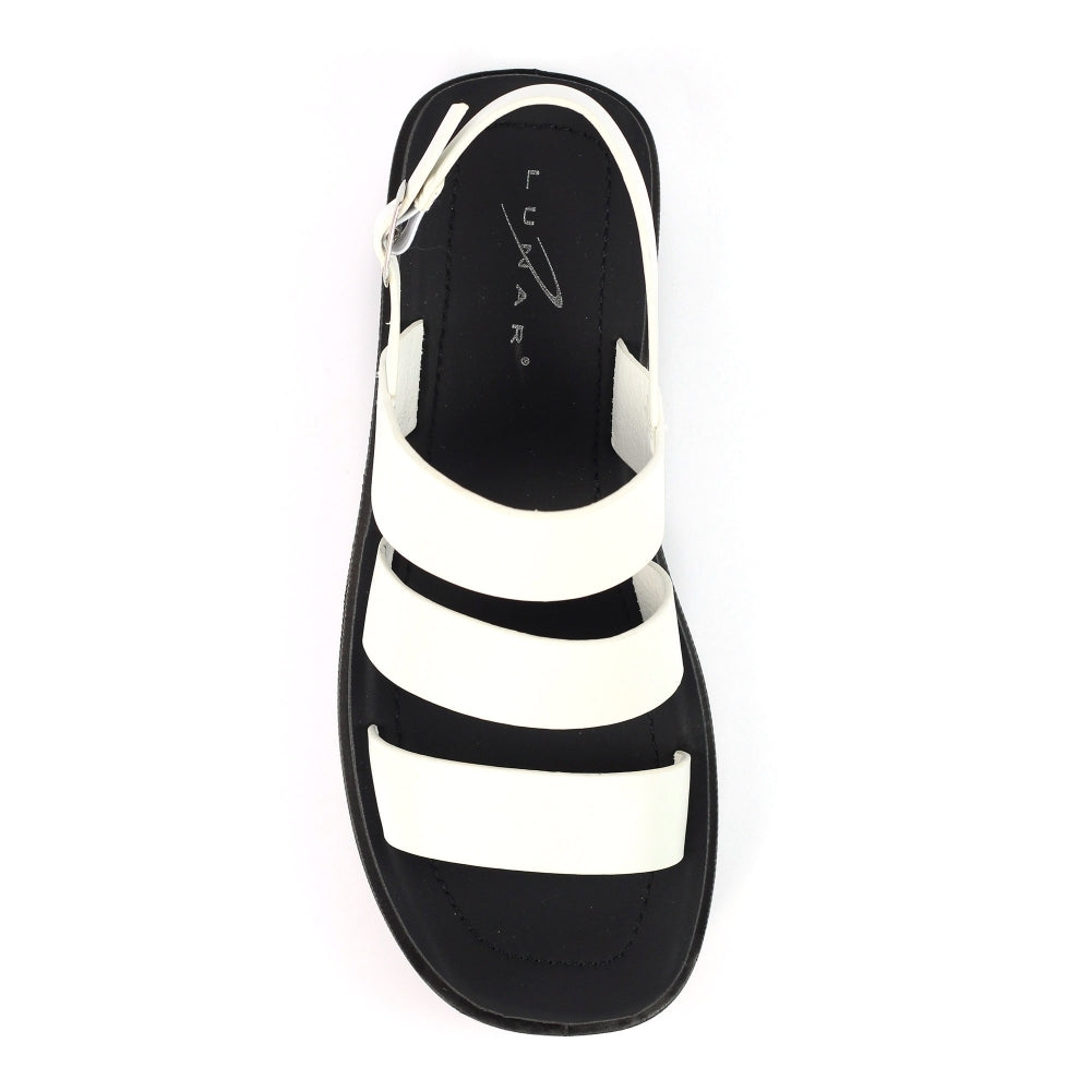 Lunar Lipstick Women's Chunky Sole Summer Sandal White