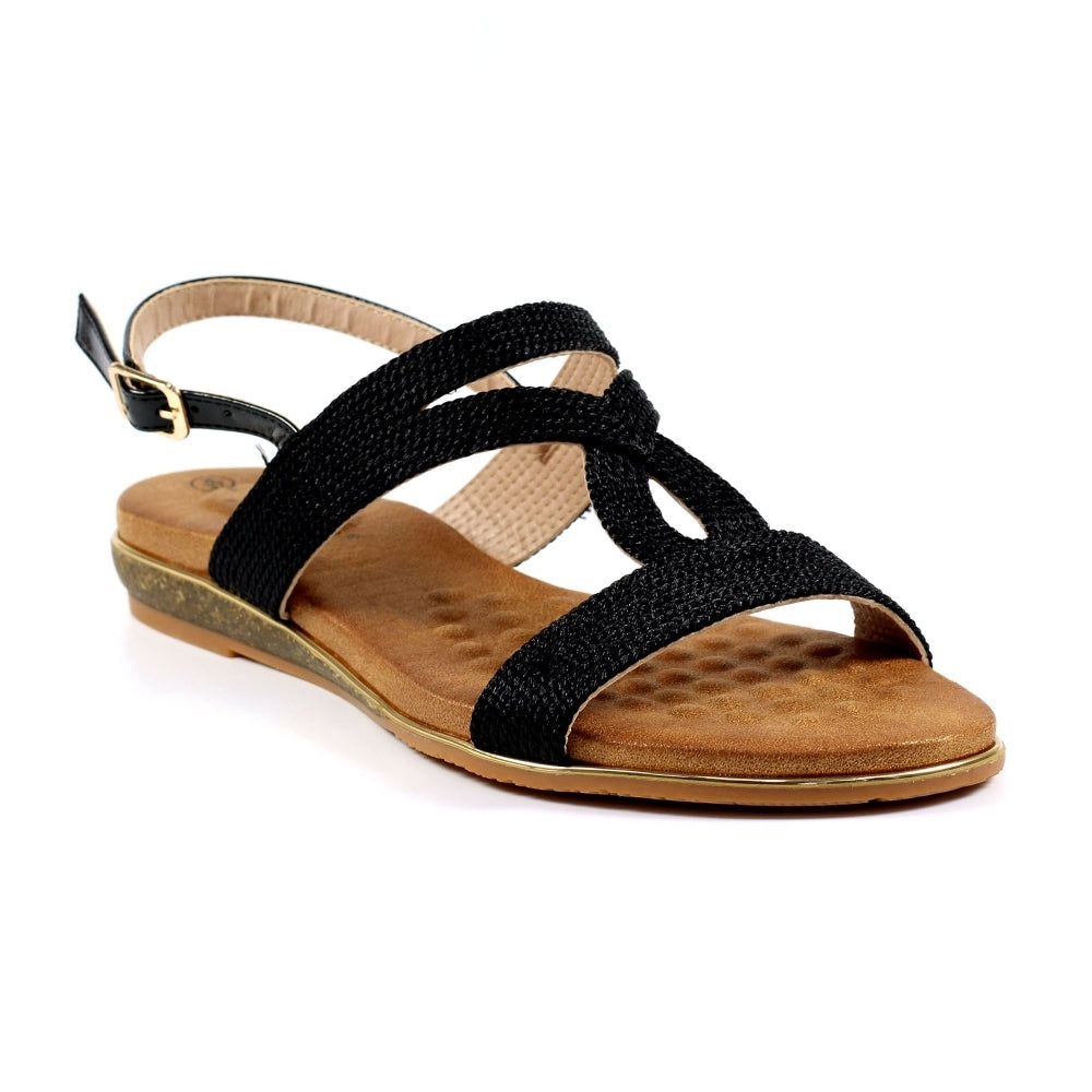 Lunar Lisia Women's Open Toe Slingback Sandal Black