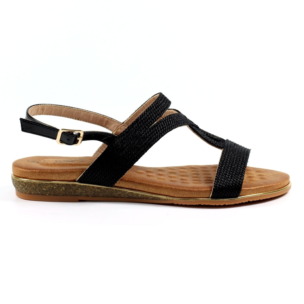 Lunar Lisia Women's Open Toe Slingback Sandal Black