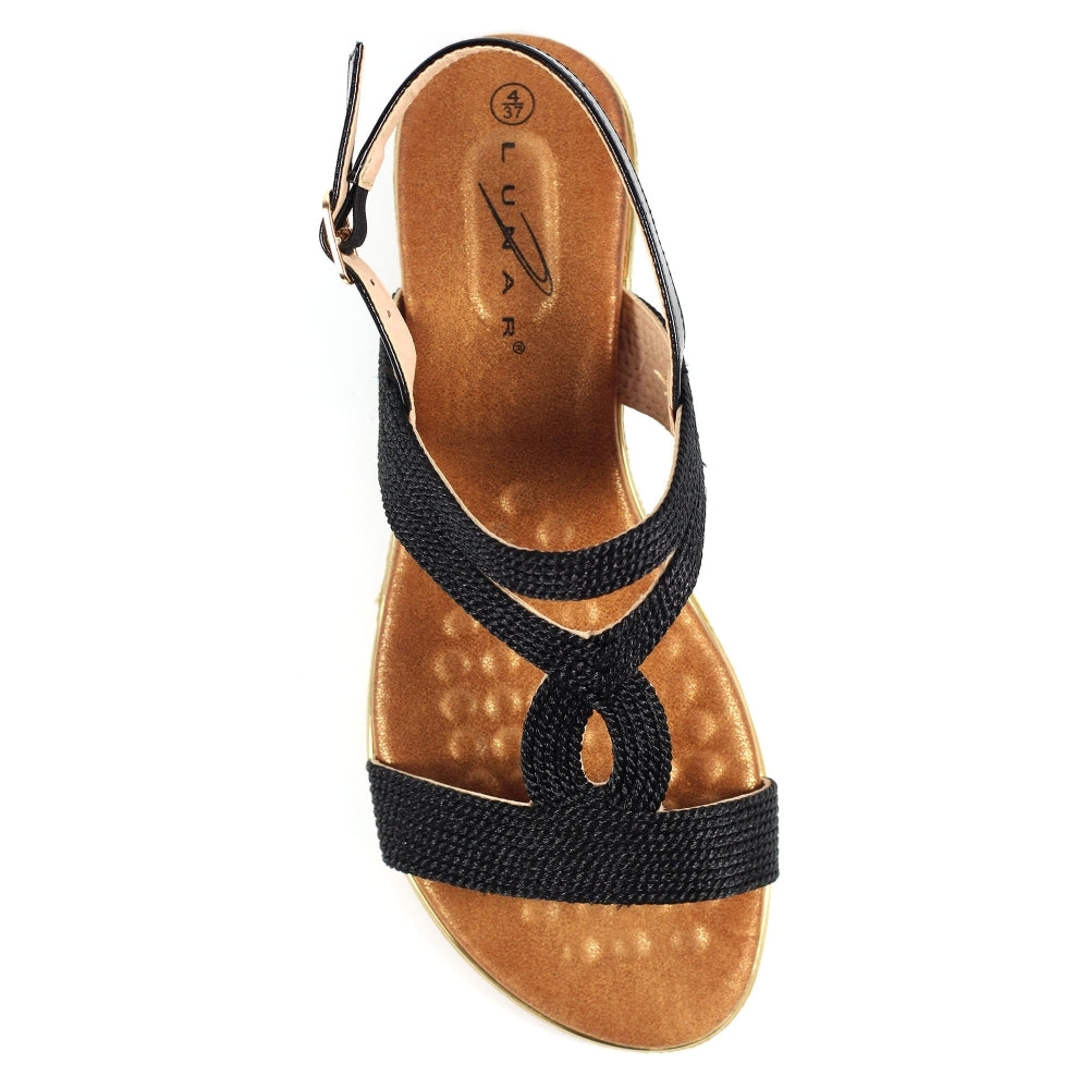 Lunar Lisia Women's Open Toe Slingback Sandal Black