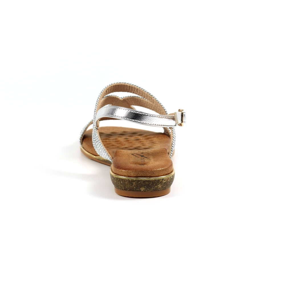 Lunar Lisia Women's Open Toe Slingback Sandal Silver