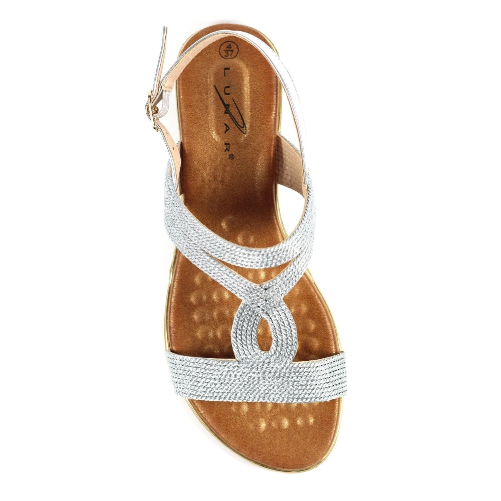 Lunar Lisia Women's Open Toe Slingback Sandal Silver