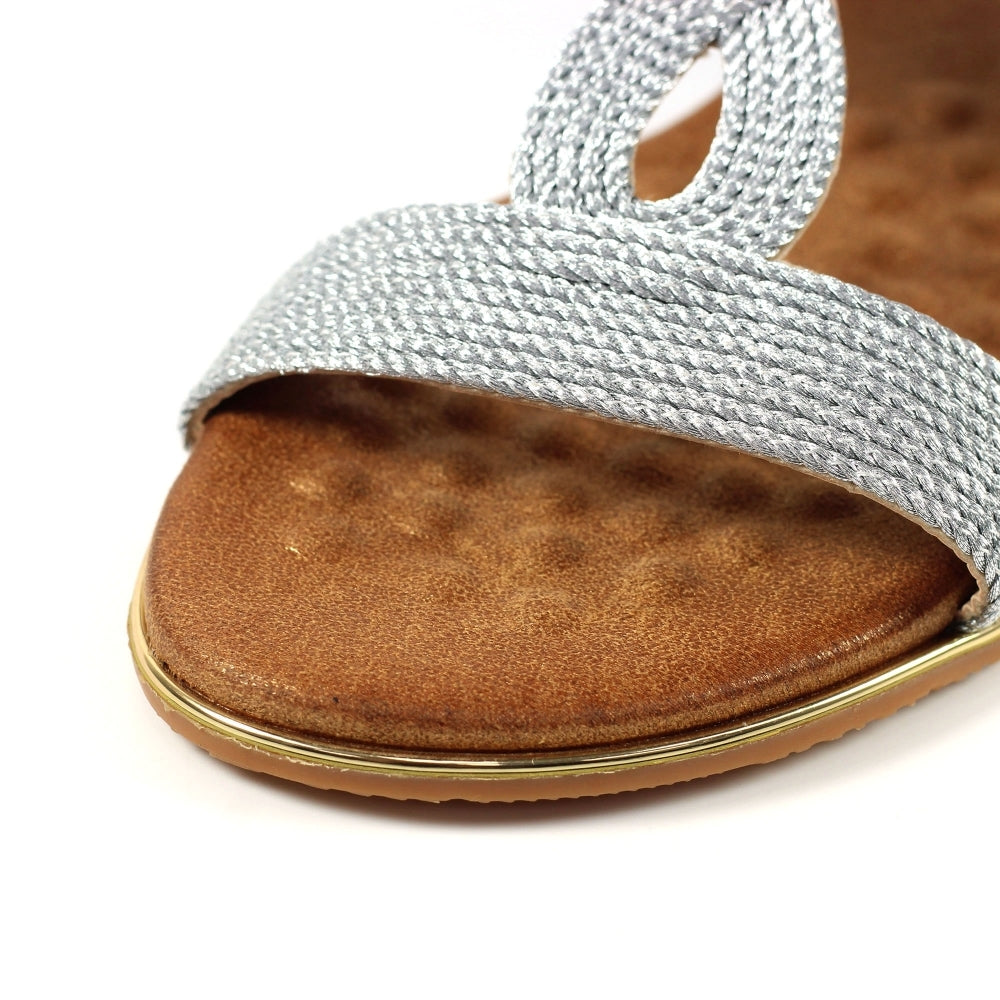 Lunar Lisia Women's Open Toe Slingback Sandal Silver