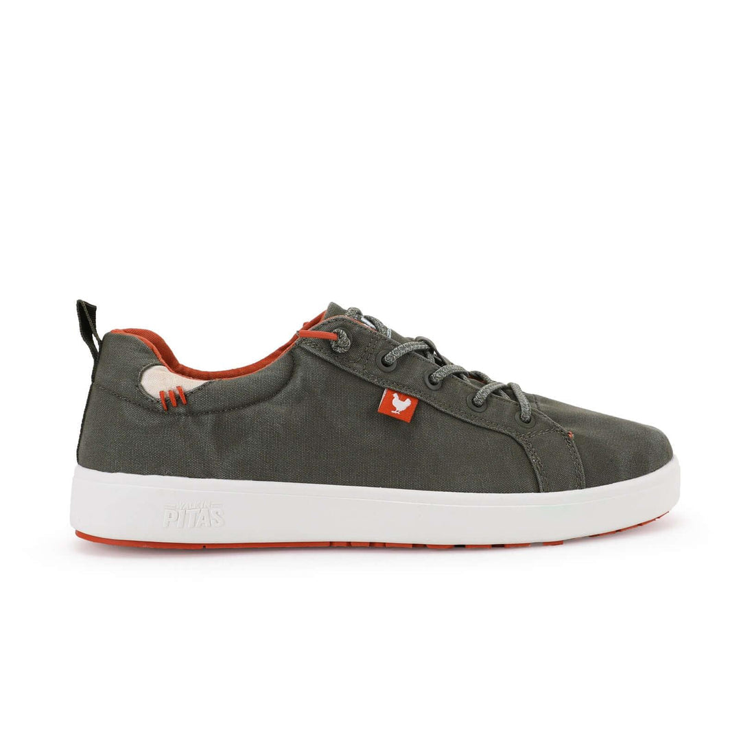 Walk In Pitas Malibu Men's Lightweight Hi-Grip Lace Up Sneaker Trainer Khaki