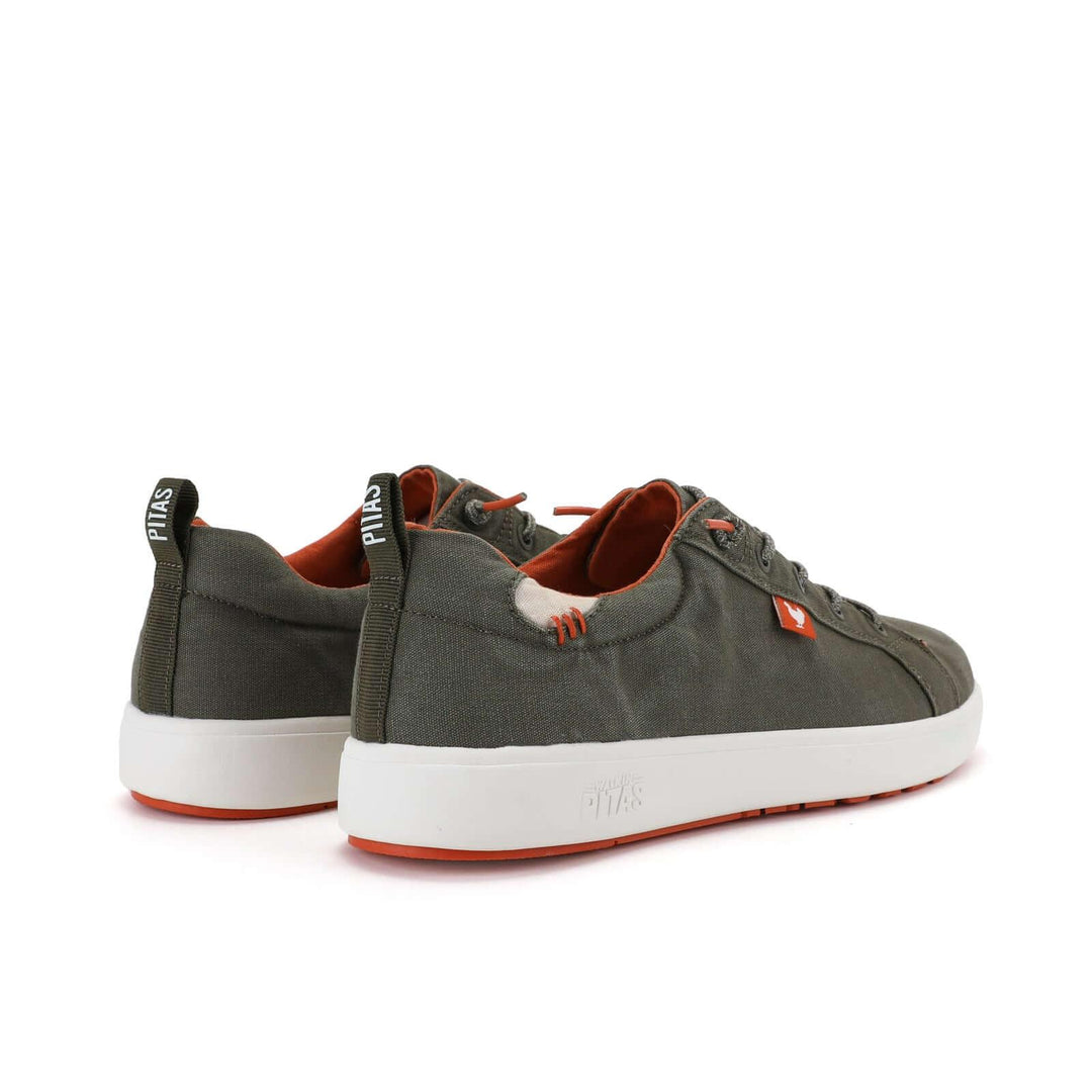 Walk In Pitas Malibu Men's Lightweight Hi-Grip Lace Up Sneaker Trainer Khaki