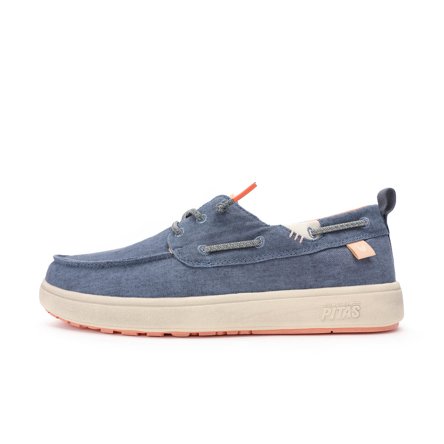 Walk In Pitas Maui Flax Men's Lightweight Boat Shoe Azul