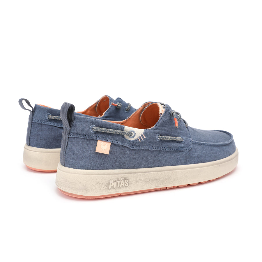 Walk In Pitas Maui Flax Men's Lightweight Boat Shoe Azul