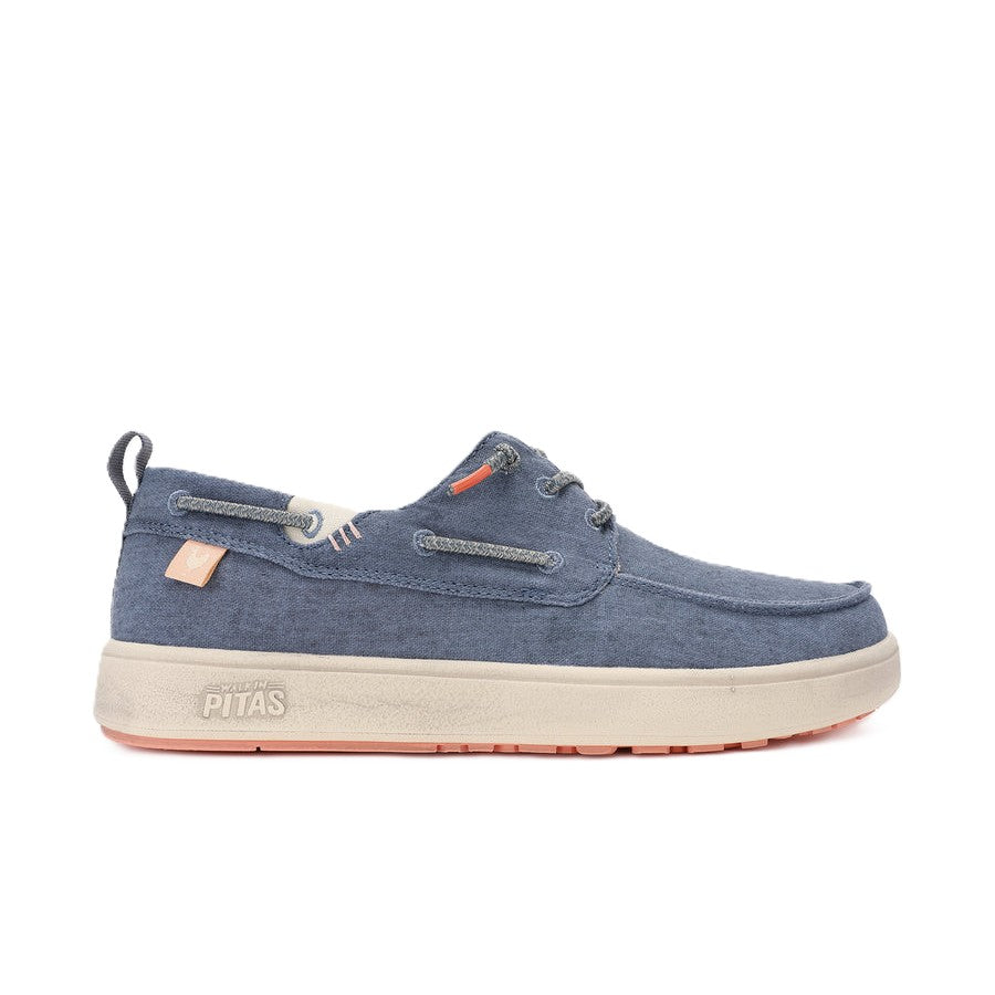 Walk In Pitas Maui Flax Men's Lightweight Boat Shoe Azul