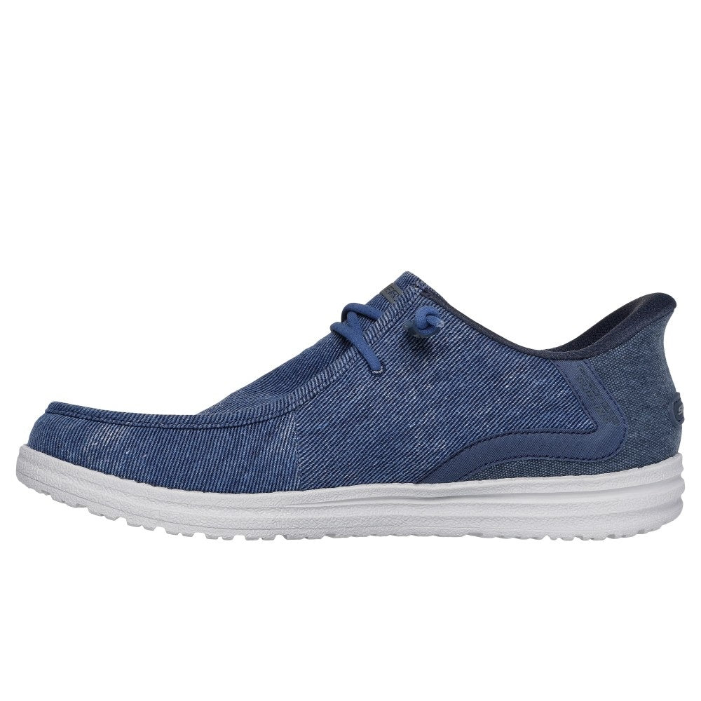 Skechers Melson Coronado Men's Slip-In Machine Washable Relaxed Fit Wally Shoe Denim