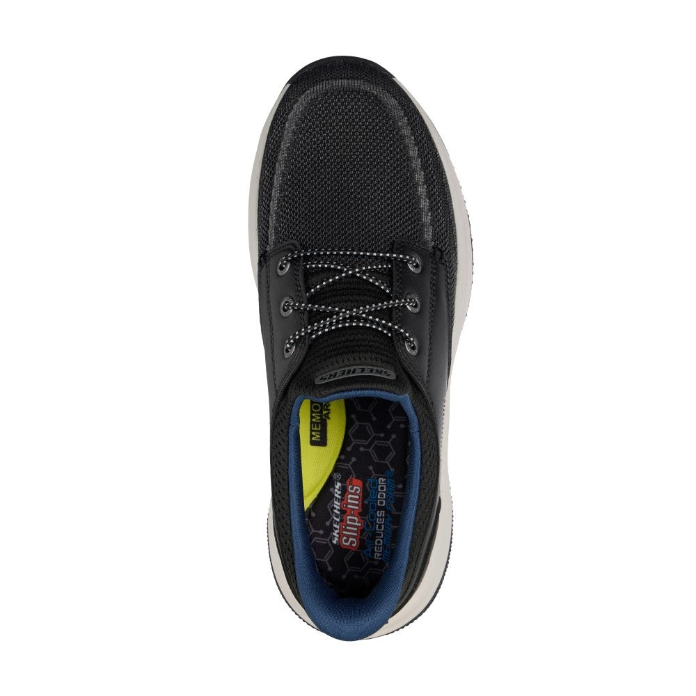 Skechers Meroe Alden Men's Vegan Slip-In Relaxed Fit Trainer Black