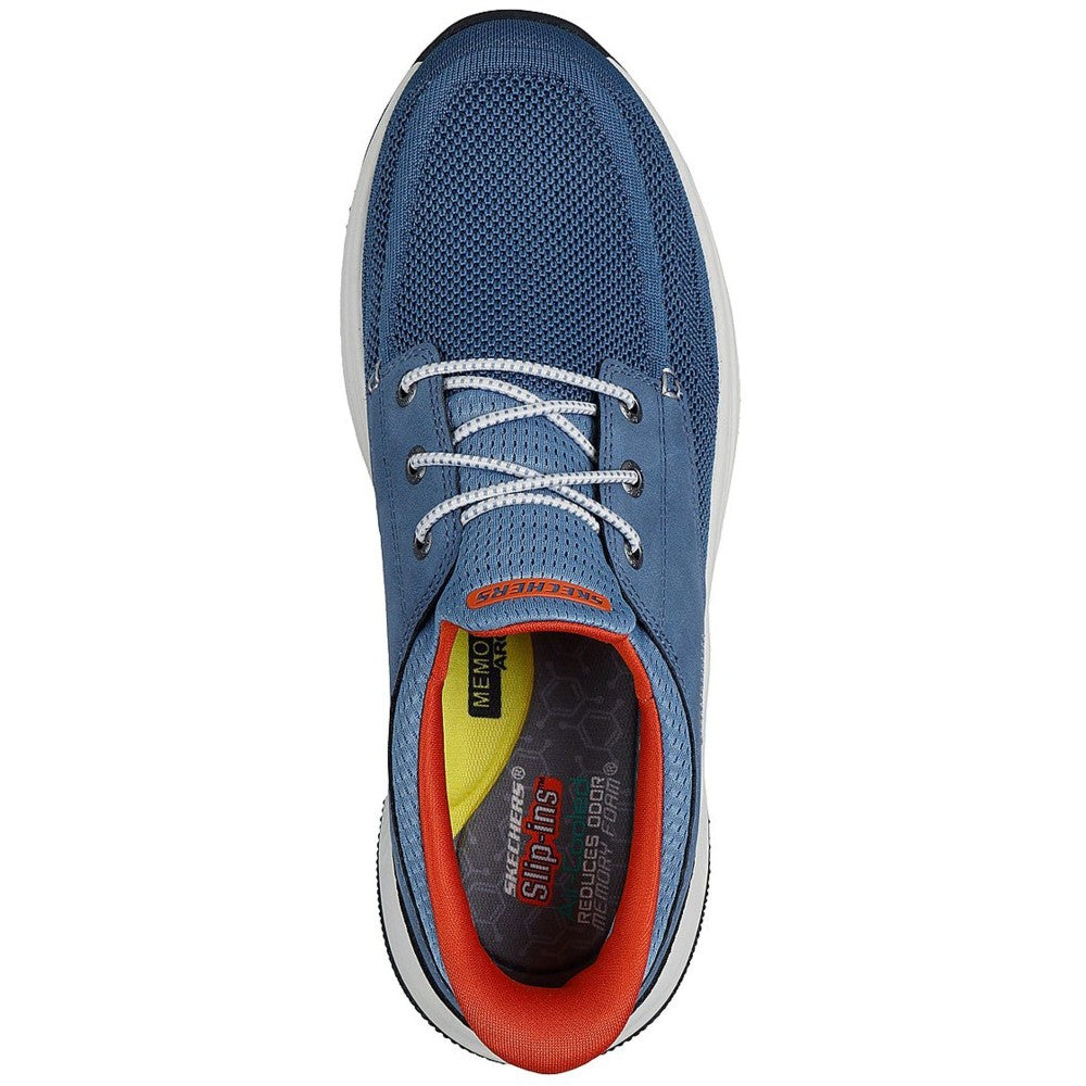 Skechers Meroe Alden Men's Vegan Slip-In Relaxed Fit Trainer Blue