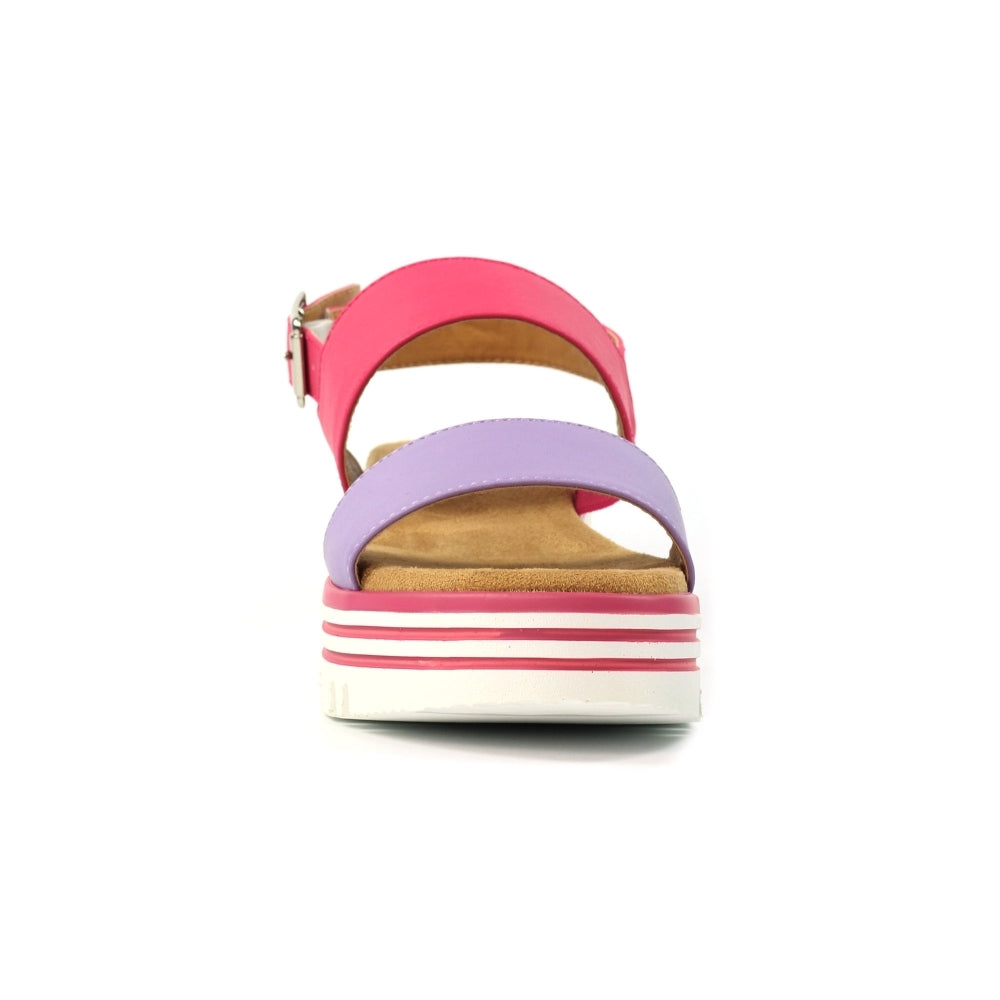 Lunar Missy Women's Chunky Sole Slingback Double Strap Open Toe Sandal Pink/Purple