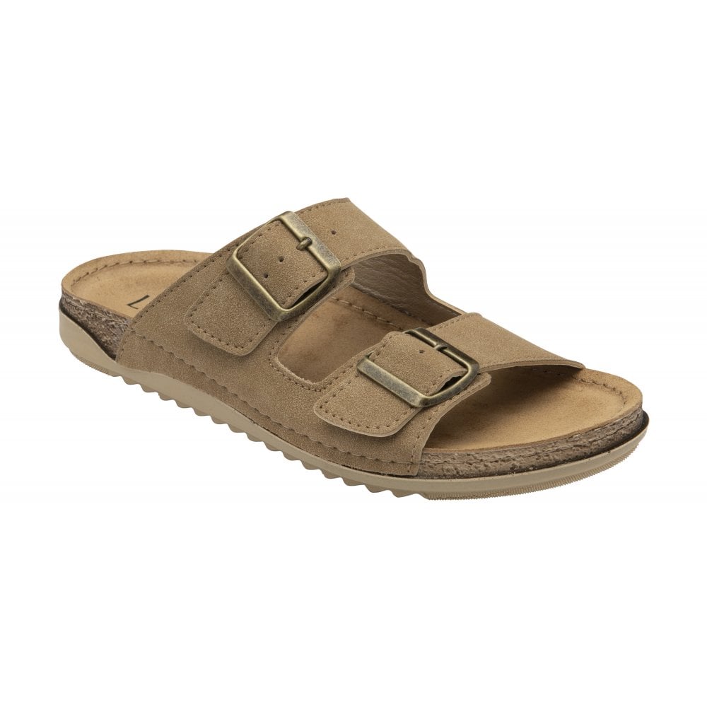 Lotus Trento Women's Twin Strap Slider Mule Sandal Natural