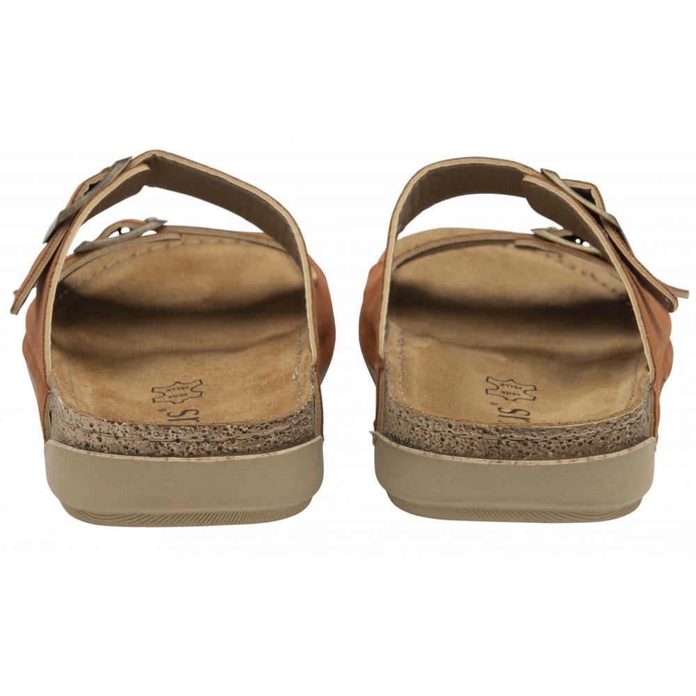 Lotus Trento Women's Twin Strap Slider Mule Sandal Orange