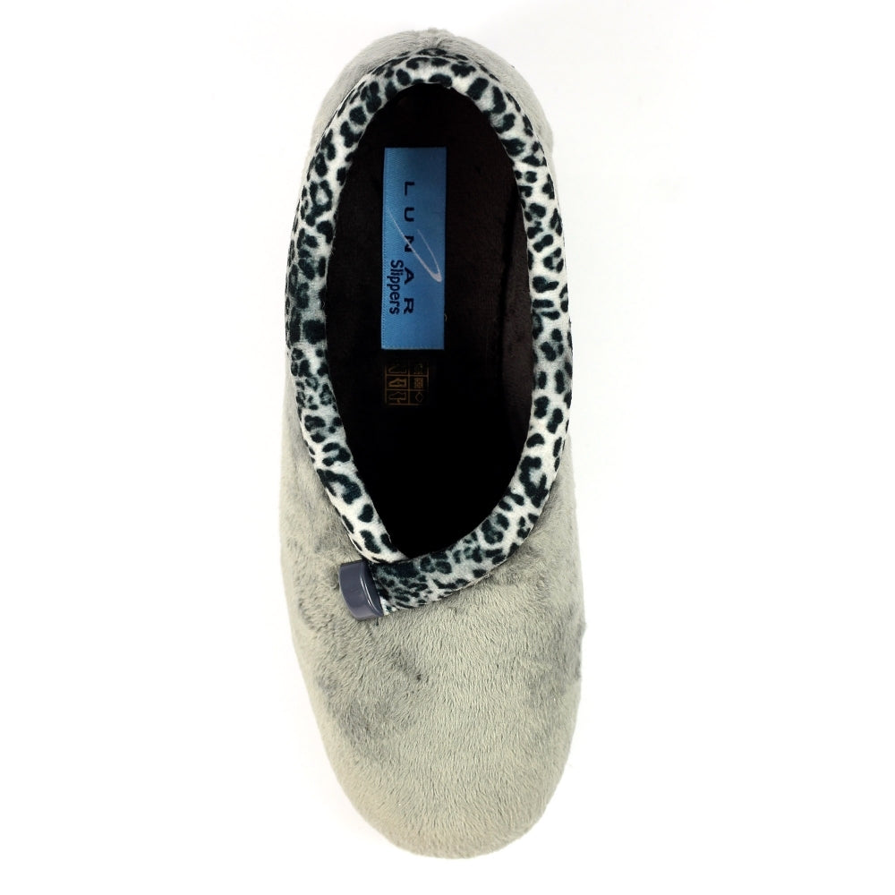 Lunar Paloma Women's Full Wedge Slipper Grey MACHINE WASHABLE
