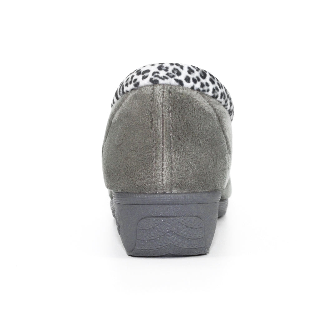 Lunar Paloma Women's Full Wedge Slipper Grey MACHINE WASHABLE