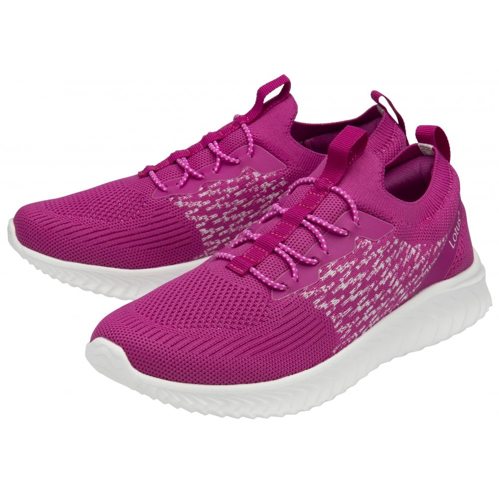 Lotus Girona Women's Bright Lightweight Slip On Casual Trainer Pink