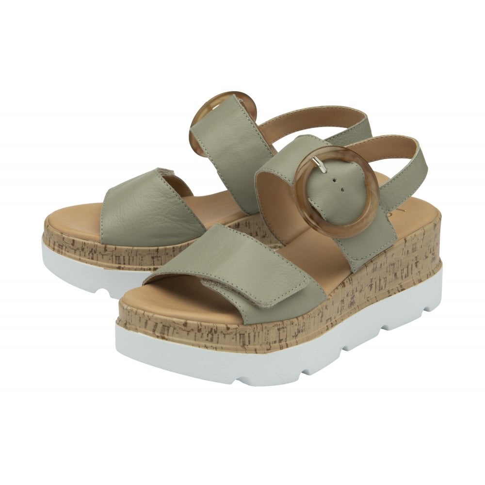 Lotus Cammie Women's Adjustable Strap Flatform Sandal Sage