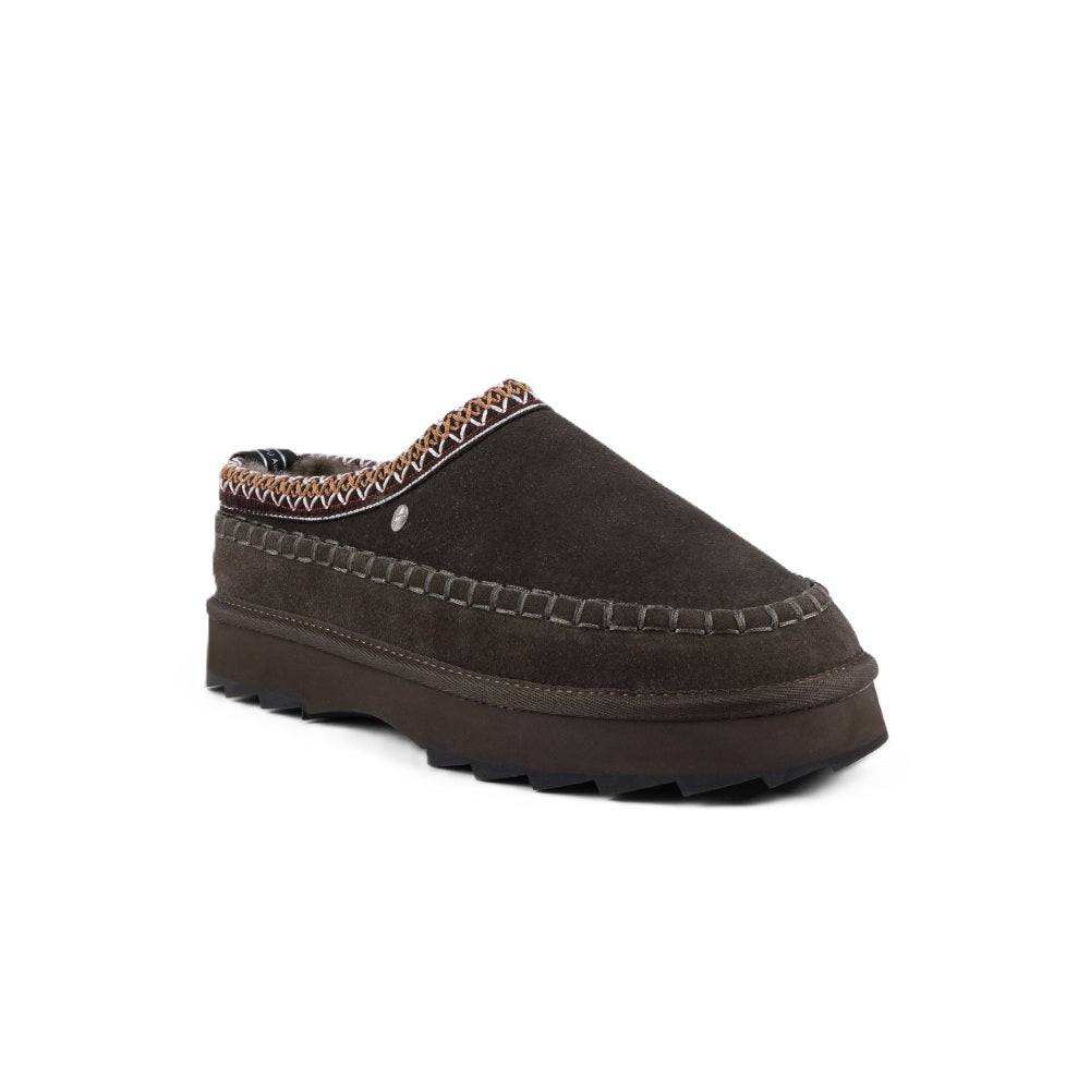 Emu Sharky Adventure Scuff Women's Sheepskin Slip On Cosy Clog Shoe Dark Olive