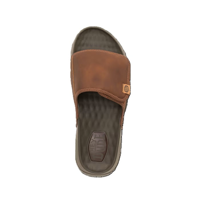 Hey Dude Shore Slide Classic Men's Lightweight Adjustable Strap Slider Downtown Brown
