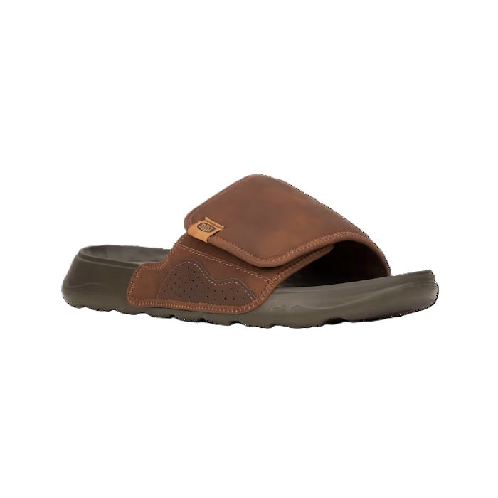 Hey Dude Shore Slide Classic Men's Lightweight Adjustable Strap Slider Downtown Brown