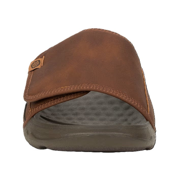 Hey Dude Shore Slide Classic Men's Lightweight Adjustable Strap Slider Downtown Brown