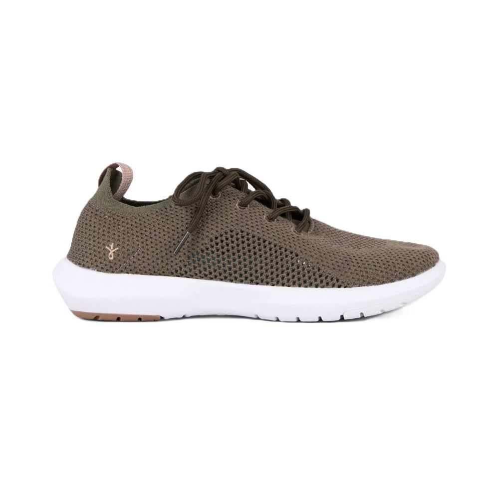 Emu Springbrook Women's Machine Washable Wool Blend Mesh Lightweight Lace Up Sneaker Dark Olive