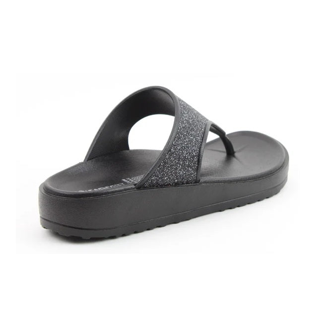 Heavenly Feet Camara Ladies Wedged Toe Post Black
