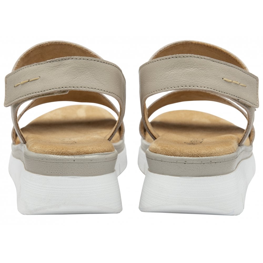 Lotus Facchini Women's Touch Fastening Adjustable Strap Leather Slingback Sandal Stone