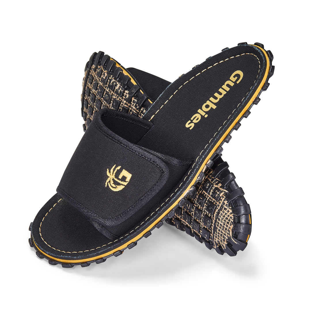 Gumbies Strider Men's Recycled Rubber Adjustable Strap Slider Black