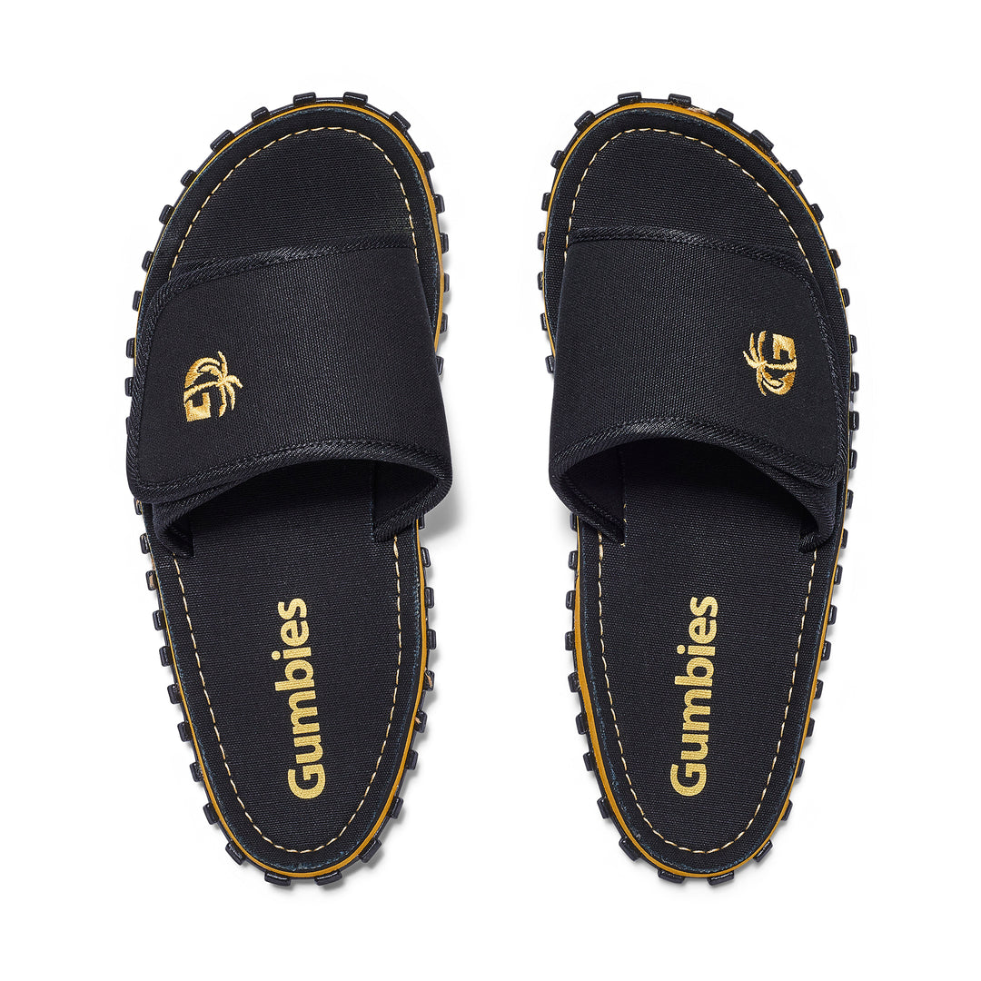 Gumbies Strider Men's Recycled Rubber Adjustable Strap Slider Black