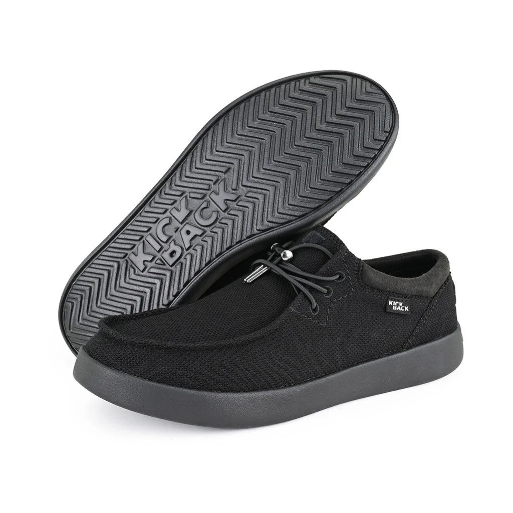 KickBack Haven Supersoft Mesh Men's Elasticated Lace Lightweight Slip On Shoe Black
