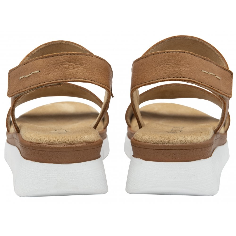 Lotus Facchini Women's Touch Fastening Adjustable Strap Leather Slingback Sandal Tan